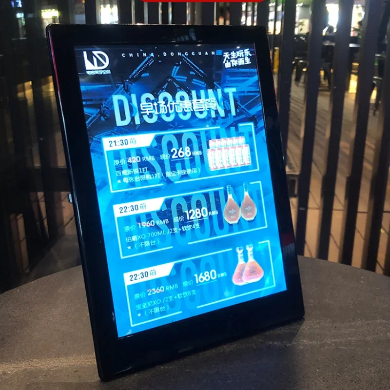 Coffee Tea Menu - LED Iluminado Vinho Lista Display Stand,