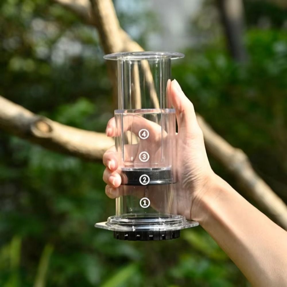 Aeropress Coffee Maker - Cafeteira Portátil Estilo Francês Antiderrapante Transparente