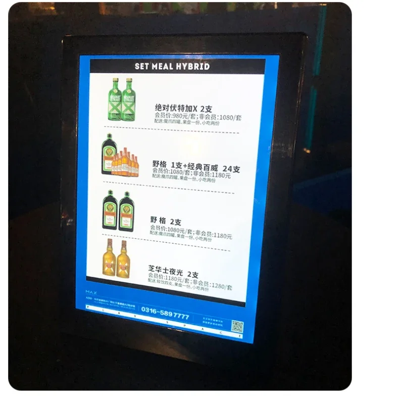LED Iluminado Vinho Lista Disp - Coffee Tea Menu avaliação e preço