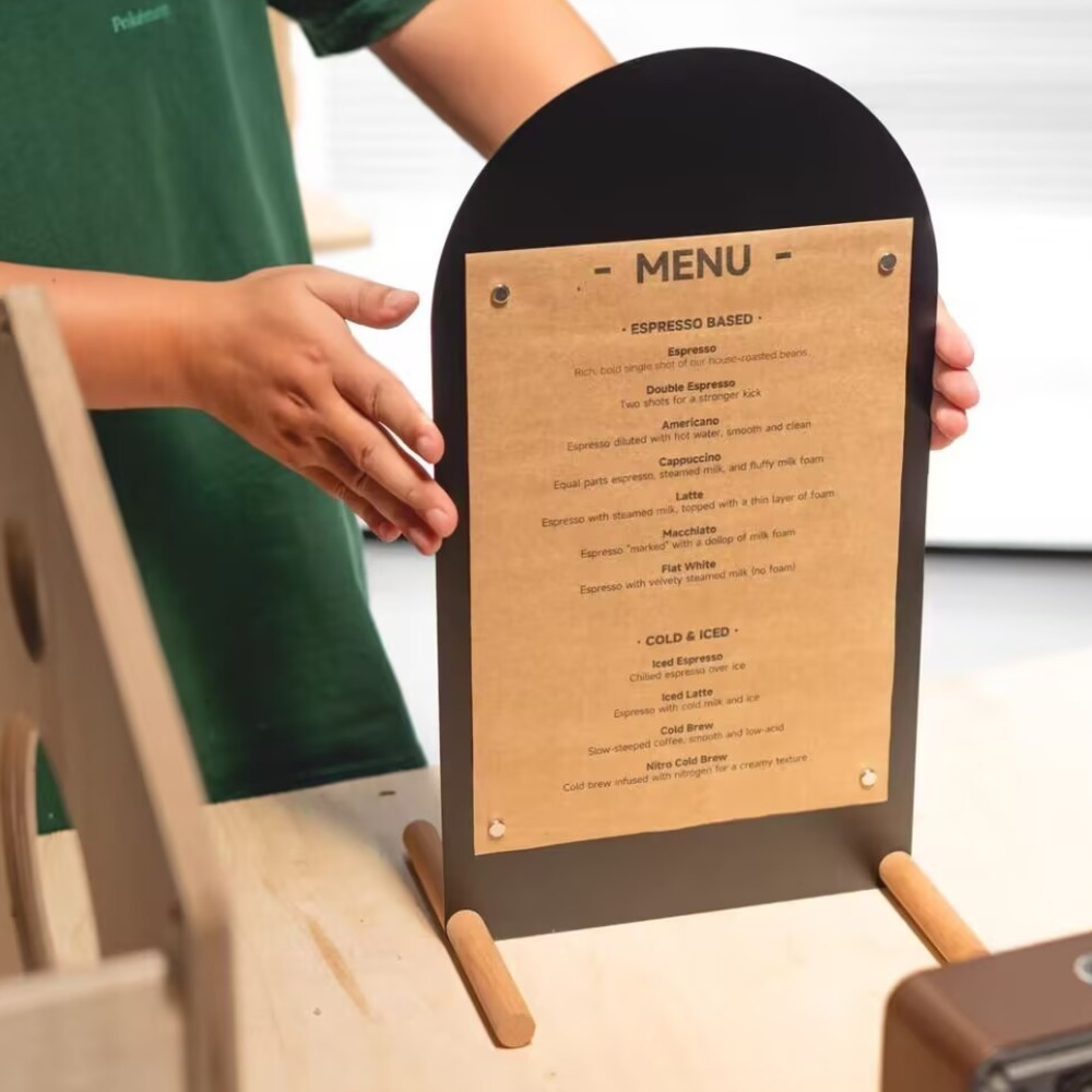 1 pçs a4 metal pintado à mão m - Coffee Tea Menu avaliação e preço