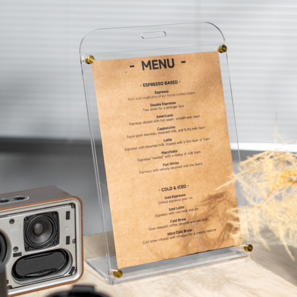 1 pçs a4 expositor acrílico tr - Coffee Tea Menu avaliação e preço