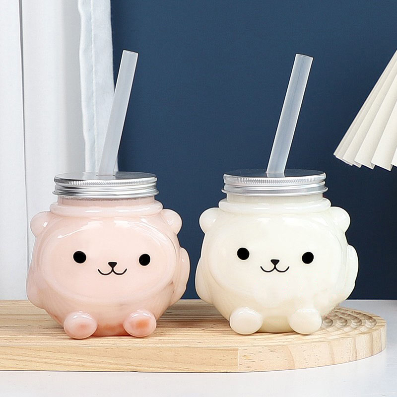 Cartoon Bear Pet Water Bottles - Juice Tea Coffee avaliação e preço