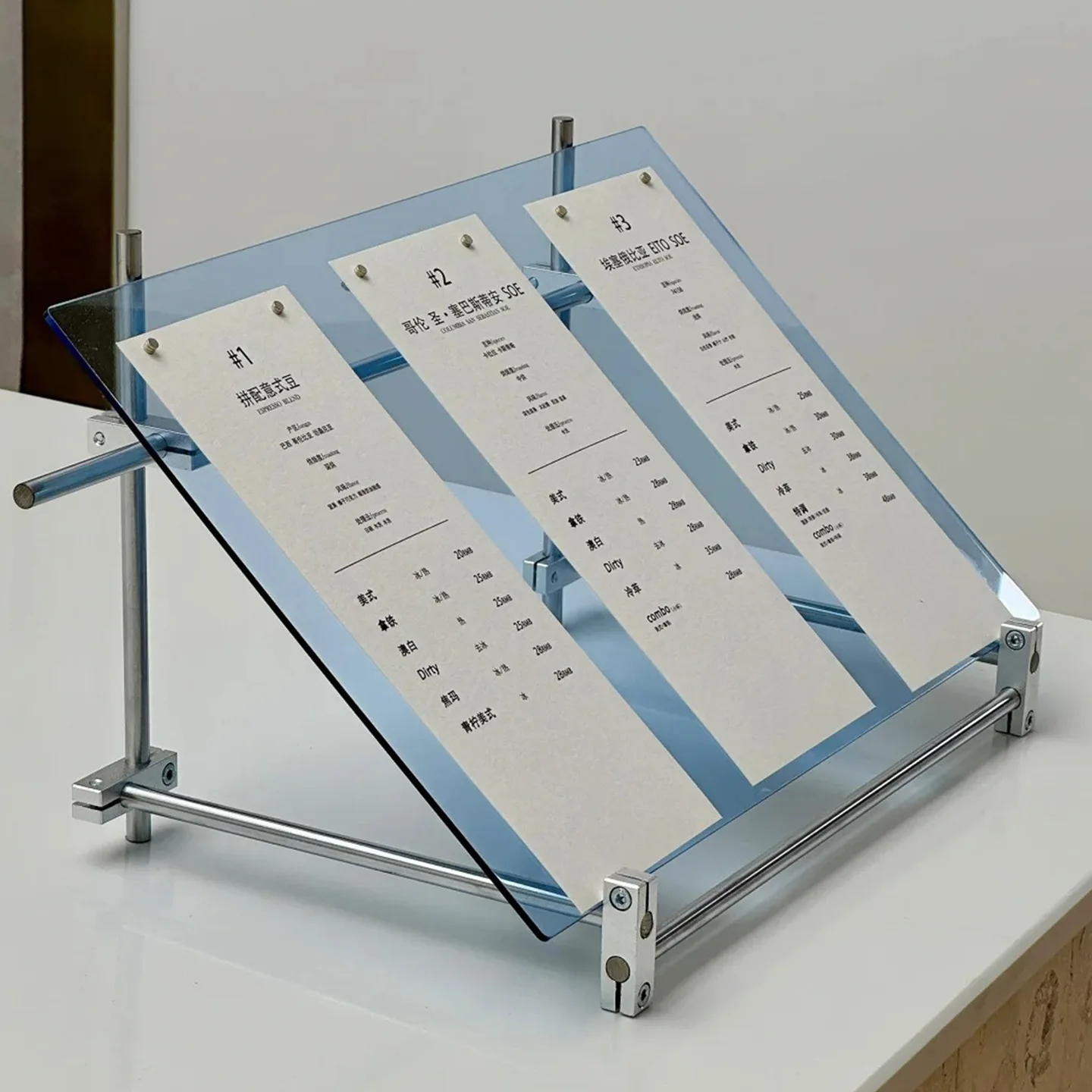 Suporte de mesa para exibição  - Coffee Tea Menu avaliação e preço