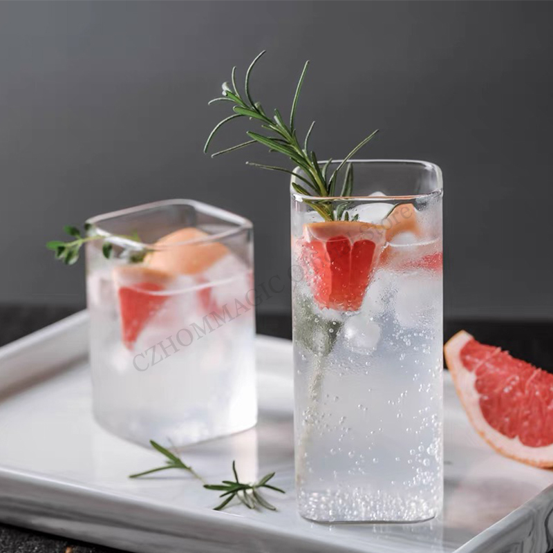 Copo de vidro quadrado transpa - Juice Tea Coffee avaliação e preço