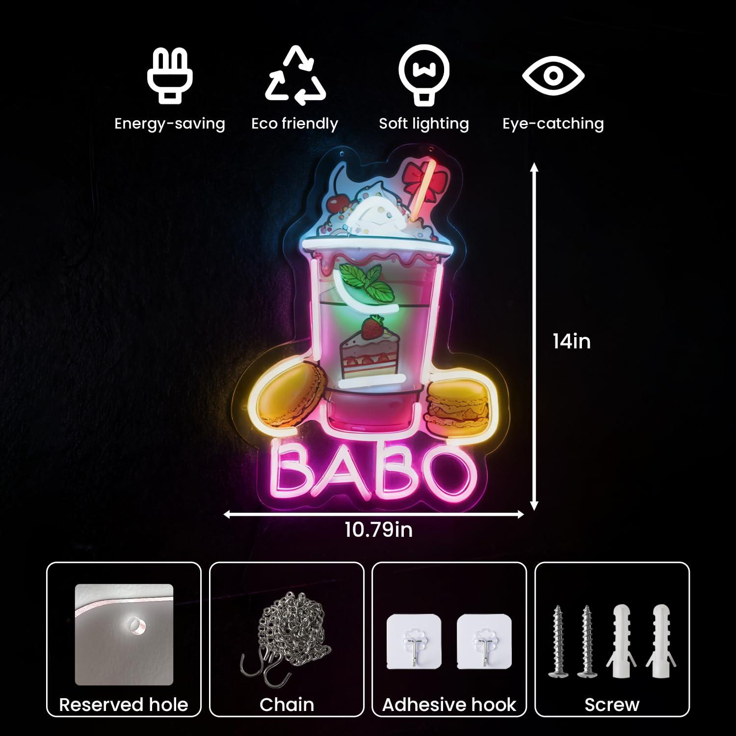 Letreiro Neon Boba Bubble Tea, - Coffee Tea Neon Sign avaliação e preço