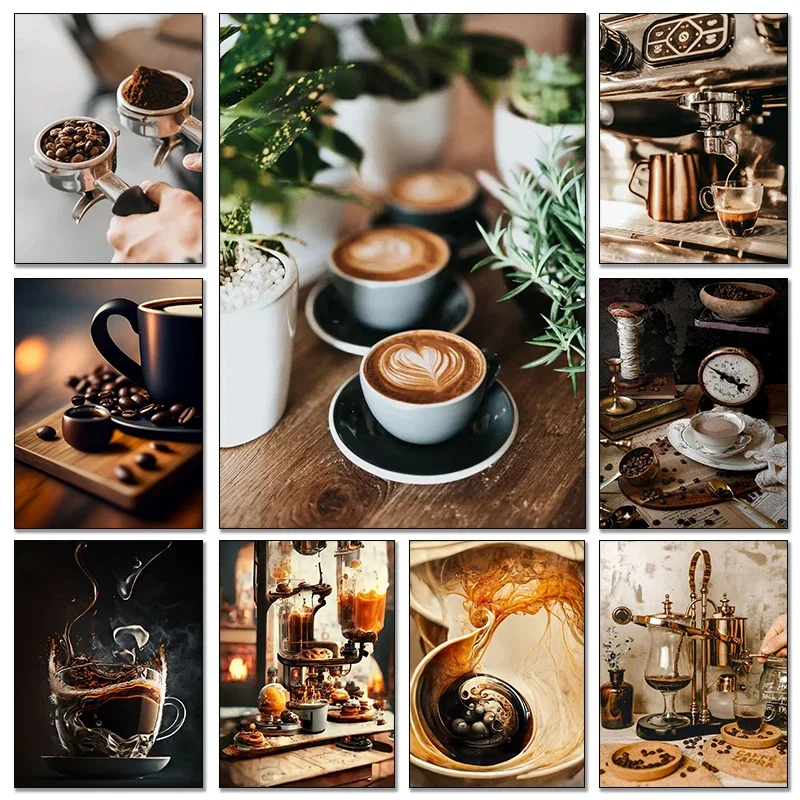 Grânulo de café do vintage mão - Coffee Tea Drinks avaliação e preço